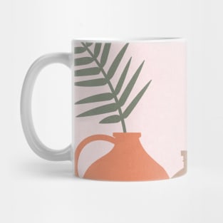 Palm Leaf, Pottery, Contemporary, Minimal, Boho Art Print Mug